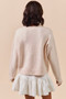 SO ME Embroidered Ribbon Round Neck Sweater