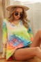 BiBi Tie Dye Long Sleeve V-Neck T-Shirt