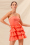 SO ME Strapless Ruffle Layered Game Day Cheer Up Dress
