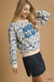 Umgee Scenic Print Cropped Sweatshirt