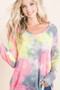 BiBi Tie Dye Print Low Gauge Knit Top