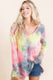 BiBi Tie Dye Print Low Gauge Knit Top