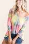BiBi Tie Dye Print Low Gauge Knit Top