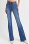 RISEN Full Size Distressed Mid Rise Flare Jeans Plus Size