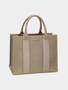 David Jones Canvas Tote Handbag with Contrast Leather Handles