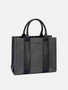 David Jones Canvas Tote Handbag with Contrast Leather Handles