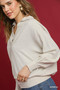 Umgee Linen Long Sleeves Elastic Hem Blouse