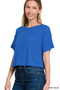 Zenana Ribbed Round-Neck Crop T-Shirt