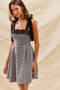 SO ME Houndstooth Fit Flare Mini Dress with Shoulder Tie