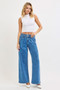RISEN Full Size Mid Rise Fit Wide Leg with Pleated Detail Jeans Plus Size