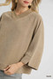 Umgee Textured Knit V-Neck Top