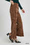 Umgee Velvet Pleated Wide Leg Pants