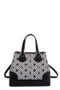 Nicole Lee USA Monogram Pattern Handbag with Rhinestones Decor
