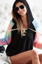 BiBi French Terry Lace Up Hoodie With Tie Dye Sleeves