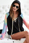 BiBi French Terry Lace Up Hoodie With Tie Dye Sleeves
