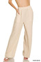 Zenana Double Gauze Elastic Band Pants