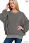 Zenana Soft Fleece Pigment Dye Pullover