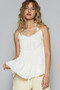 POL Backless Halter Sleeveless Top with Smocking Shirring Detail