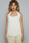 POL Backless Halter Sleeveless Top with Smocking Shirring Detail