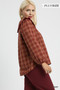 Umgee Full Size Plaid Ruffle Collar Blouse Plus Size