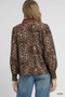 Umgee Ruffle Trim Leopard Print Shirt