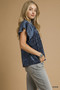 Umgee Crushed Velvet Pleated Blouse