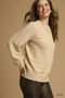 Umgee Textured Long Sleeve Sweater with Ribbed Trim