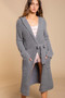 POL Berber fleece Tie Front Tunic Cardigan with Pockets