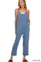 Zenana Spaghetti Strap Pocketed Jumpsuit