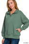 Zenana Scuba Quarter-Zip Sweatshirt