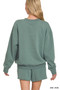 Zenana Fleece Long Sleeve Sweatshirts & Shorts Set