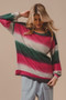BiBi Striped Gradation Print Knit Top