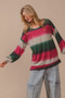 BiBi Striped Gradation Print Knit Top