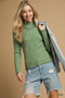 Umgee Textured Crinkle Knit Long Sleeve Top