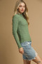 Umgee Textured Crinkle Knit Long Sleeve Top