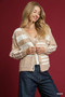 Umgee Cable-Knit Stripe Button-Up Cardigan