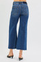RISEN Full Size Mid Rise Crop Wide Raw Cut Hem Jeans Plus Size