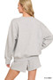 Zenana Fleece Long Sleeve Sweatshirts & Shorts Set