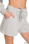 Zenana Fleece Long Sleeve Sweatshirts & Shorts Set