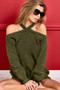 BiBi Mineral Washed Cold Shoulder Sweater