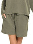 Zenana Corded Rib Long Sleeve Tee and Shorts Set