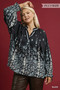 Umgee Full Size Floral Vine Print Blouse with Balloon Sleeves Plus Size
