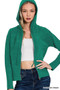 Zenana Drawstring Zip Up Hooded Cardigan