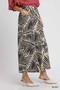 Umgee Palm Leaf Print Wide Leg Culotte Pants