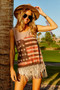 BiBi American Flag Print Knit Sleeveless Top