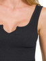 Zenana Seamless Split Neck Bra Tank Top