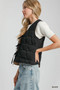 Umgee Heart Quilted Tie-Front Vest