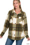 Zenana Oversized Plaid Fleece Shacket