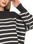 Zenana Exposed Seam Striped Oversized Sweater