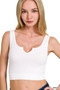 Zenana Seamless Split Neck Bra Tank Top